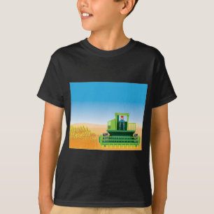 Camiseta A liga sega e colhe o vetor das colheitas