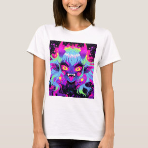 Camiseta A Língua da Menina de Animação Elf do Demônio Wack