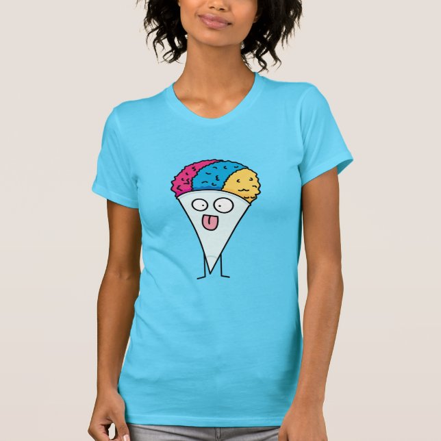 Camiseta A língua do cone da neve para fora ventila o sabor (Frente)