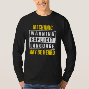 Camiseta A Língua Explícita De Aviso Mecânico Pode Ser Ouvi