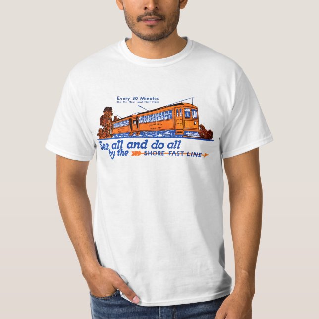 Camiseta A linha rápida serviço da costa do trole (Frente)