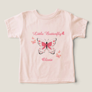 Camiseta A Little Butterfly Baby Shower Pink Baby Girl 