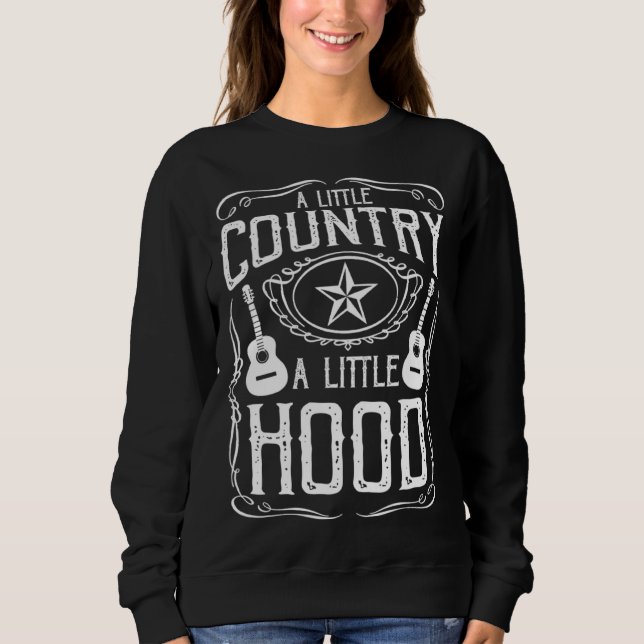 Camiseta A Little Country A Little Hood Country Rap Hip Hop (Frente)