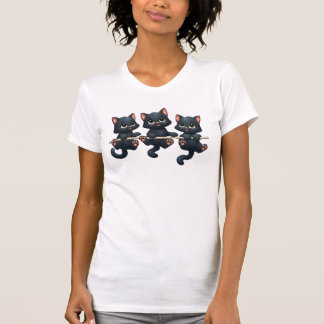 Camiseta A lovely design featuring playful black cats for f