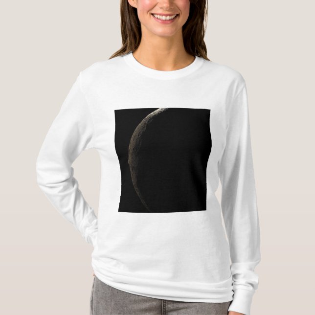 Camiseta A lua de Saturno Iapetus (Frente)