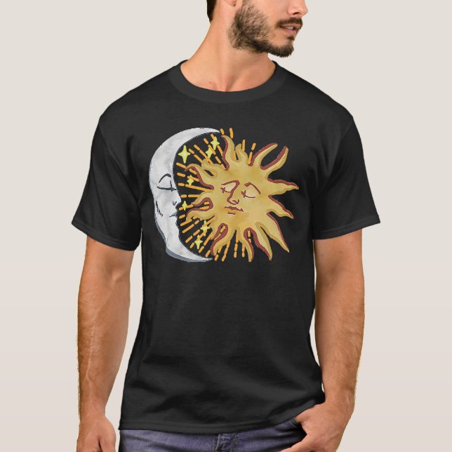 Camiseta A Lua do Sol dos Homens de Montanha (Frente)