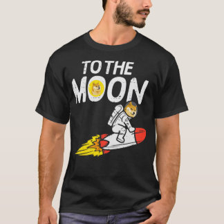 Camiseta À Lua Dogecoin Shiba Inu Crypto Cryptocurren