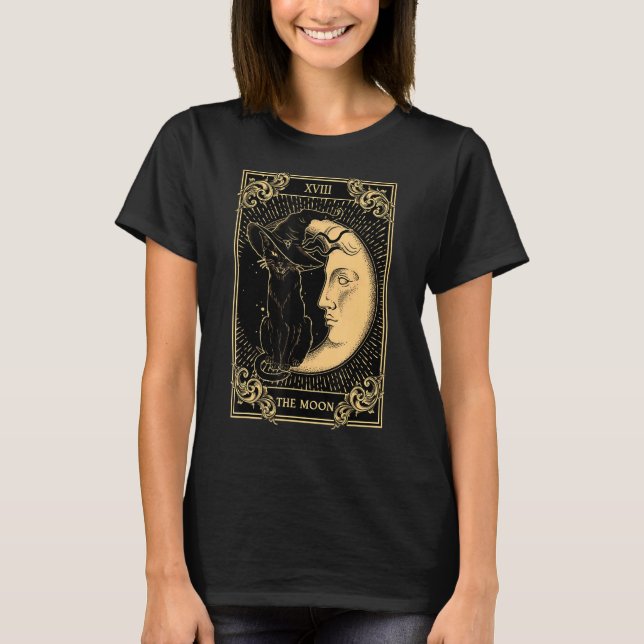 Camiseta A Lua Tarot Xvii Inspirou O Chapéu Da Bruxa Negra (Frente)