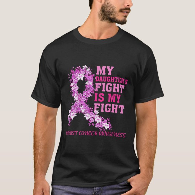 Camiseta A Luta da Filha é a minha Luta contra o Cancer da  (Frente)