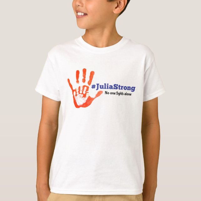 Camiseta A luta de Julia do apoio!  Guerreiro Handprint (Frente)