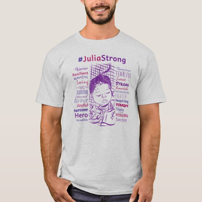 Camiseta A luta de Julia do apoio! #JuliaStrong (Frente)