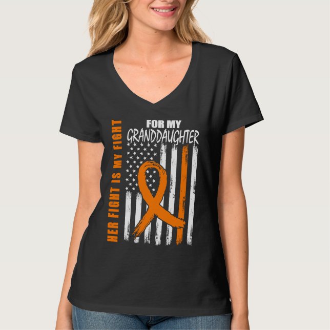 Camiseta A Luta Dela É A Minha Luta Com A Neta, Leucemia, C (Frente)