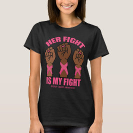 Camiseta A Luta Dela É A Minha Luta Com O Cancer Da Mama