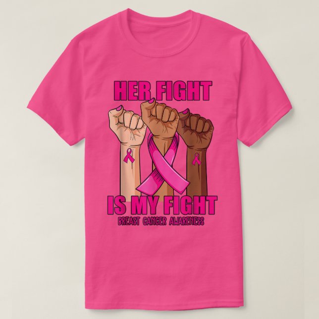 Camiseta A luta dela é a minha luta contra o cancer (Frente do Design)