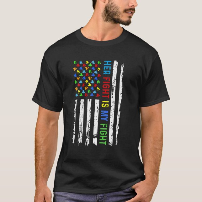 Camiseta A Luta Dela É A Minha Luta Contra O Quebra-cabeça  (Frente)