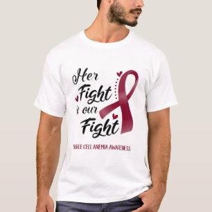 Camiseta A luta dela é a nossa luta contra a anemia falcifo