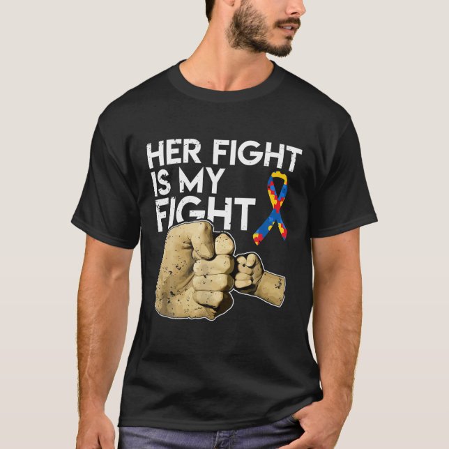 Camiseta A Luta Dela É Minha Luta Contra O Autismo Filha Da (Frente)