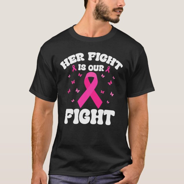 Camiseta A Luta Dela É O Nosso Cancer Inspirador De Luta (Frente)