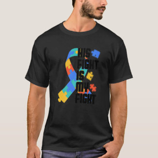 Camiseta A Luta Dele É Minha Luta Autismo Quebra-Cabeça Con