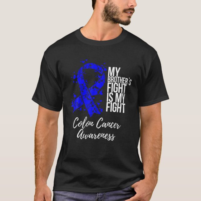 Camiseta A Luta do Meu Irmão é o meu Cancer Colon de Luta (Frente)