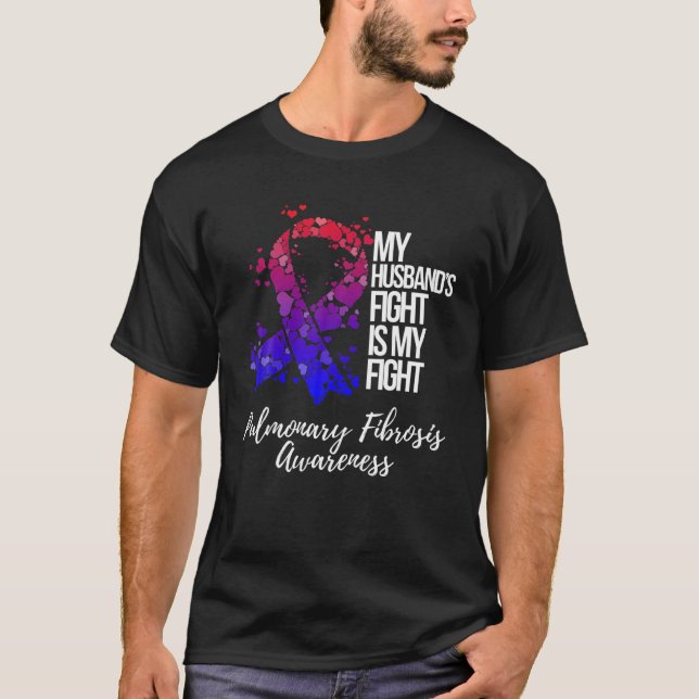 Camiseta A Luta Do Meu Marido É A Minha Luta Contra A Fibro (Frente)