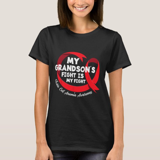Camiseta A Luta do meu neto é a Anemia das Células Doentes (Frente)