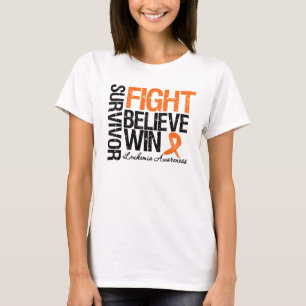 Camiseta A luta do sobrevivente da leucemia acredita a