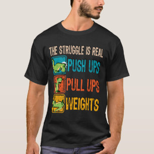 Camiseta A Luta É Muito Divertida T-rex Academia Treino Fit