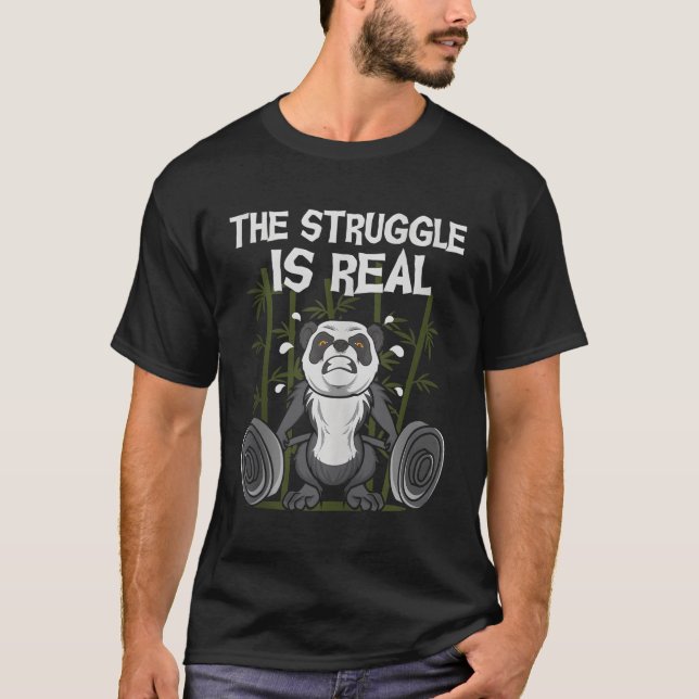 Camiseta A Luta É O Arranjo De Panda Bear Fitn (Frente)