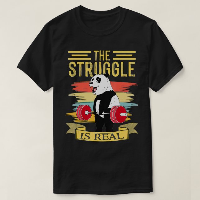 Camiseta A Luta é real, roupa de Panda malhação ginástica d (Frente do Design)
