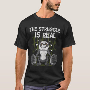 Camiseta A Luta É Real Ursa Panda Levantamento de Peso Fitn
