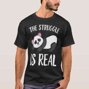 Camiseta A Luta É Um Panda Que Dorme Muito Preguiçoso