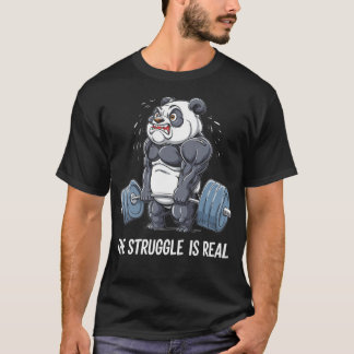 Camiseta A Luta É Uma Malhação De Giro De Força De Panda