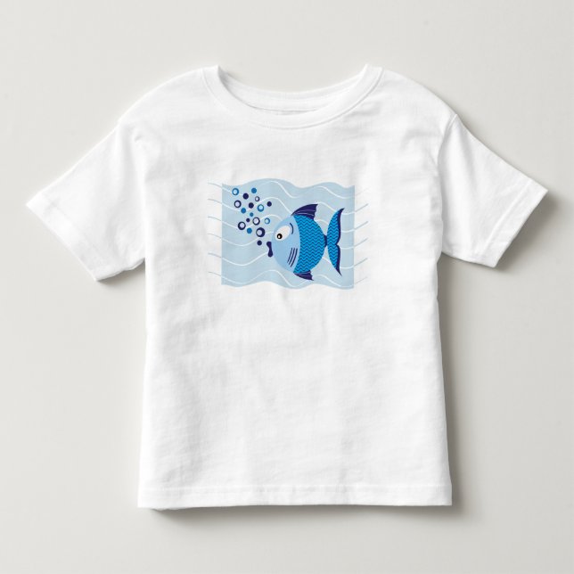 Camiseta A luz azul da composição dos peixes caçoa o (Frente)