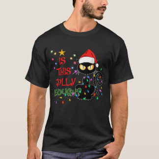 Camiseta A Luz Da Árvore De Natal De Gato Preto É Suficient