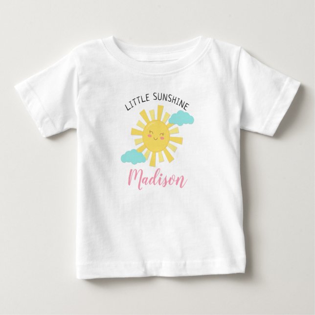 Camiseta A luz do sol pequena feliz bonito personaliza (Frente)
