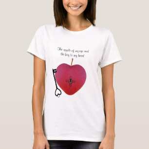 Camiseta A maçã do meu olho e a chave do meu coração