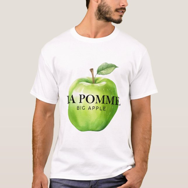 Camiseta A maçã, grande maçã (Frente)