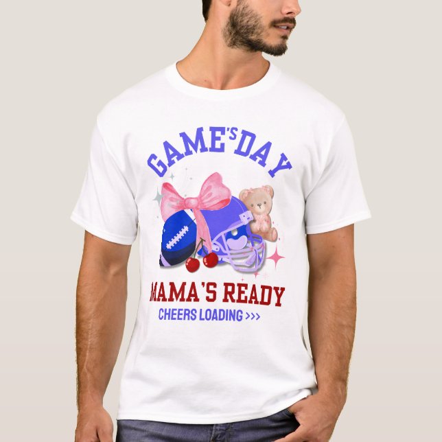 Camiseta A MÃE DO JOGO DE Futebol DA Mãe ESTÁ PRONTA (Frente)