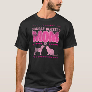 Camiseta A Mãe Dupla Abençoada É Só Uma Mãe Que Ama O Gato