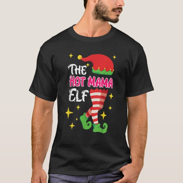 Camiseta A mãe e a elfo da mamãe quentes (Frente)
