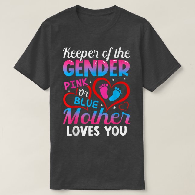 Camiseta A Mãe Rosa Ou Azul Engraçada Ama A Sua Revelação D (Frente do Design)