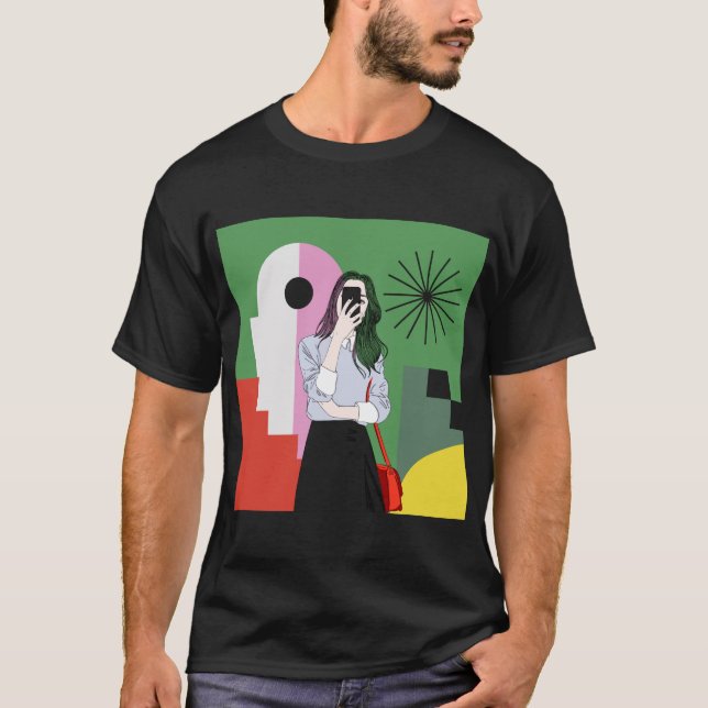 Camiseta A magia das cores. Arte estética de parede (Frente)