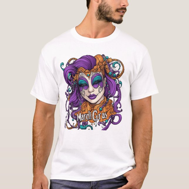 Camiseta A magia Mardi Gras está no ar! (Frente)