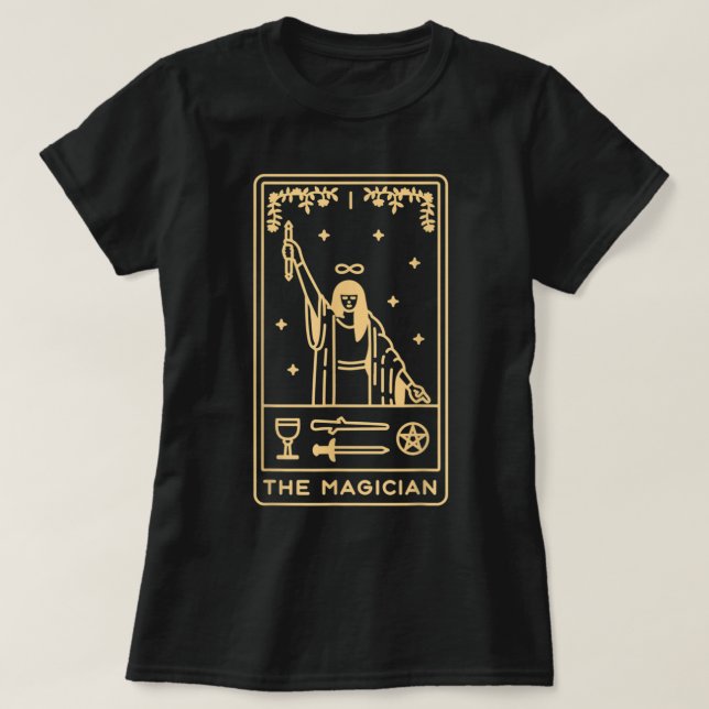 Camiseta A Magia Mystical Tarot Card Black Magic (Frente do Design)