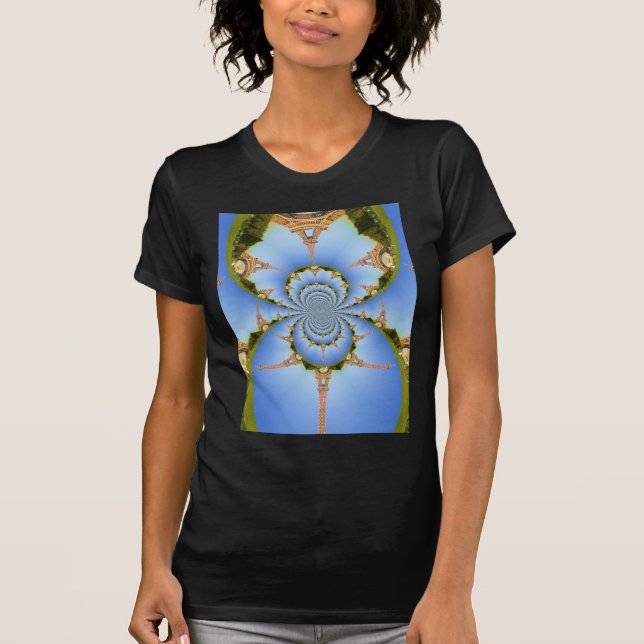 Camiseta A Mágica de Paris: Design da Torre Geométrica Eiff (Frente)