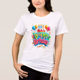 Camiseta A Mágica dos Balões Bolo Feliz Aniversário