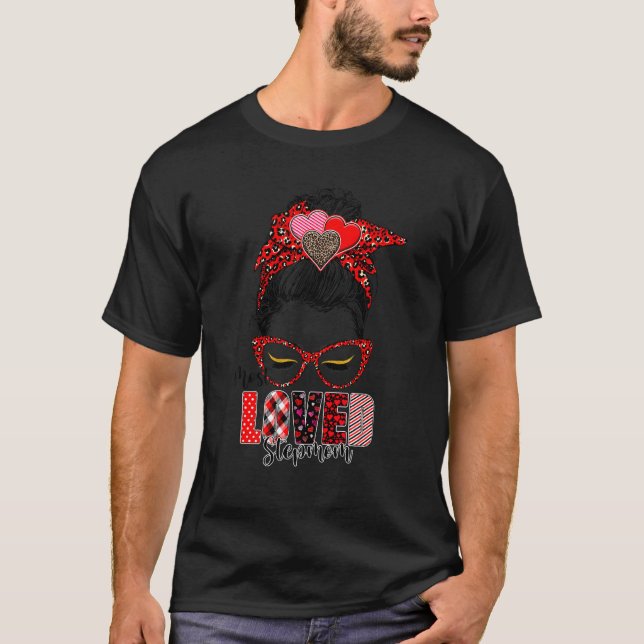 Camiseta A Mais Amada Stepman Leopard Messy Bun Dia de as m (Frente)
