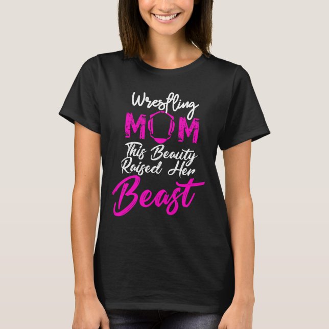 Camiseta A mamã da luta esta beleza aumentou seu animal, (Frente)