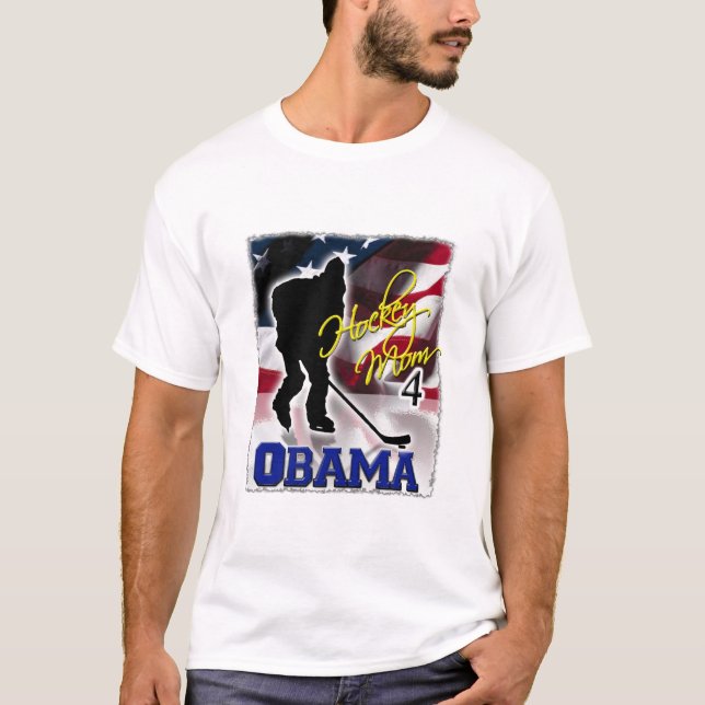 Camiseta A mamã do hóquei para Barack Obama, vota 2008 (Frente)